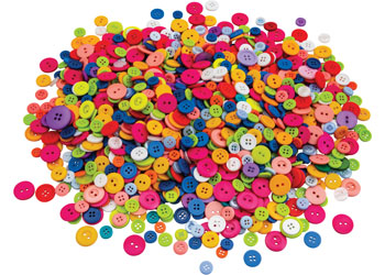 Assorted Buttons, Bright – 600g