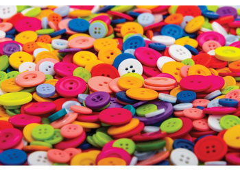 Assorted Buttons, Bright – 600g