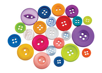 Assorted Buttons, Bright – 600g