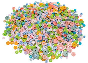 Assorted Buttons, Pastel – 600g