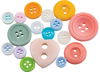 Assorted Buttons, Pastel – 600g