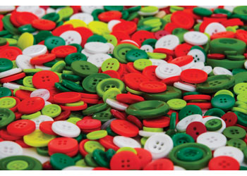 Assorted Buttons, Christmas – 600g