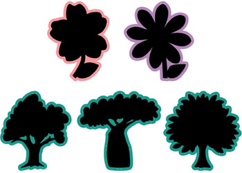 Trees & Flowers Outdoor Chalkboards – Set of 5