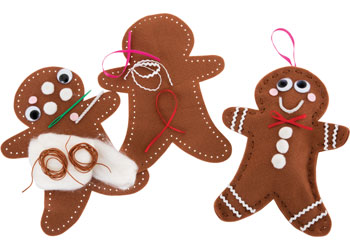 Felt Gingerbread Sewing Kit – Pack of 10