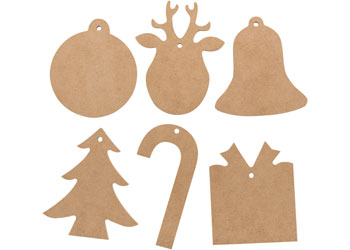 Wooden Christmas Ornaments – Pack of 30