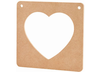 Wooden Hanging Heart Frame – Pack of 10