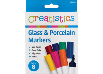 Glass & Porcelain Markers -Pack of 8