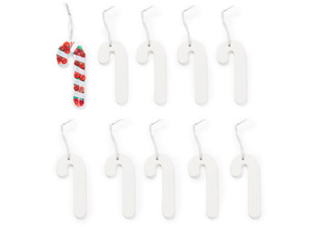 Ceramic Candy Cane Ornaments - Pack of 10