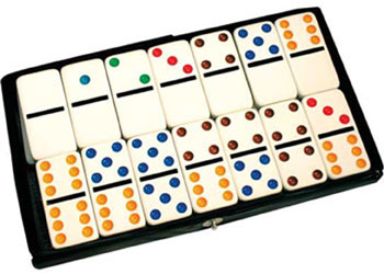 Dominoes 6×6 Coloured Dots 5 x 2.5 x 0.8cm 28 pieces
