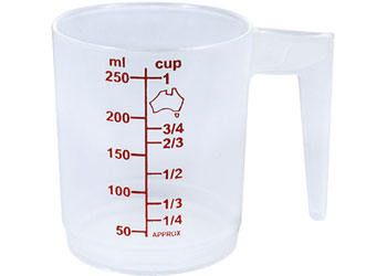 Measuring Cup with Clear Handle – 250ml – each