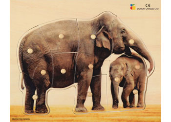 Wooden Elephant Puzzle – 12 Pieces