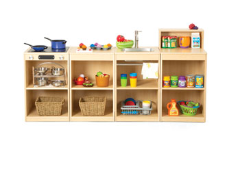 Natural Spaces Open Play Kitchen Set of 4