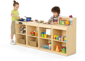 Natural Spaces Open Play Kitchen Set of 4