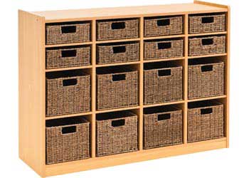 Milan Education Storage Unit With 16 Woven Baskets Mta Catalogue