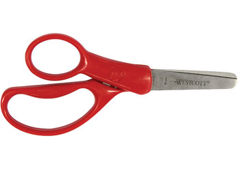 2 X Westcott Children's Right Handed Scissors With Ruler Edge Red