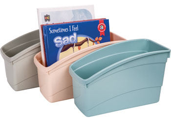 Plastic Book and Storage Tub – Coral