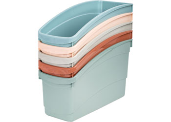 Plastic Book and Storage Tub – Coral