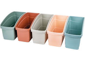 Plastic Book and Storage Tubs – Set of 5