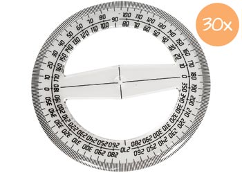plastic protractor 360 degrees set of 30 mta catalogue