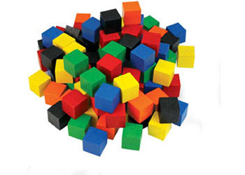Wooden Counting Cubes – assorted colours – Set of 100 pieces