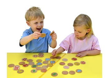 1-20 Wooden Number Matching Discs – 40pc