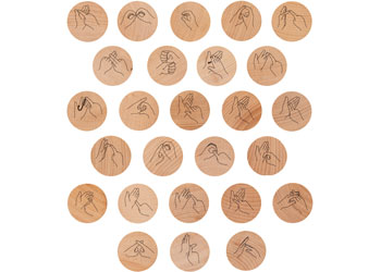 Auslan Sign Language Wooden Discs