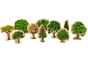 Wooden Australian Trees – Set of 10