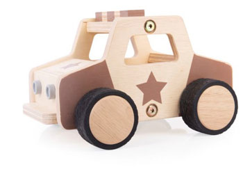 wooden police van