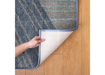 Blue Geometric Rug – 274 (L) x 183 (W) cm