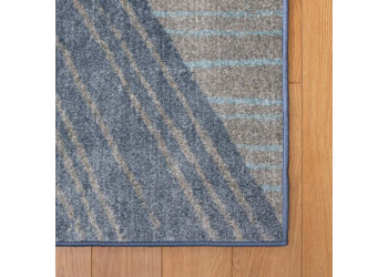 Blue Geometric Rug – 274 (L) x 183 (W) cm