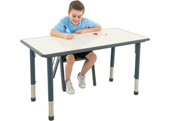 Ergerite Whiteboard Rectangular Table – 120 x 60cm – 52-74cm high