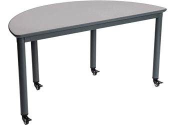 Ergerite Semi Circle Table Top – Grey – 120×60