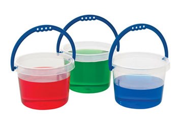 Clear Bucket with Coloured Handle