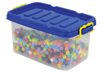 Plastic Counting Cubes 1cm – 1000 Pieces in 10 Colours in Jar