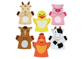 Farm Animals Hand Puppets – Set of 6 