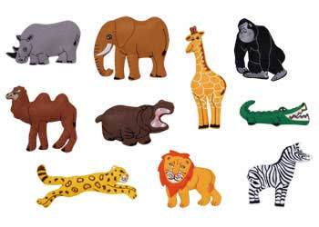 Wild Animals Felt Pieces 10pc - MTA Catalogue