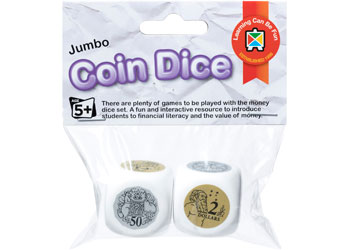 Jumbo Australian Money Dice – Set of 2