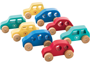 wooden car set