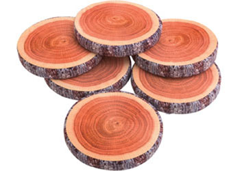 MTA Spaces – Round Wood Cushions – Set of 6