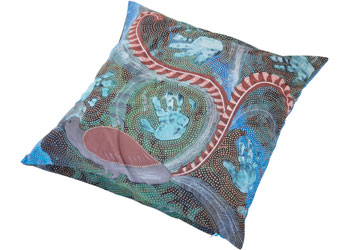 Lyrebird Aboriginal Art Cushion Cover 50 x 50cm