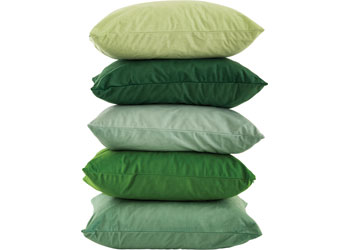 MTA Spaces – Plain Green Cushions – Set of 5