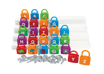 alphabet lock and key toy