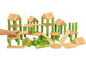 Bamboo Building Blocks 80 Pieces
