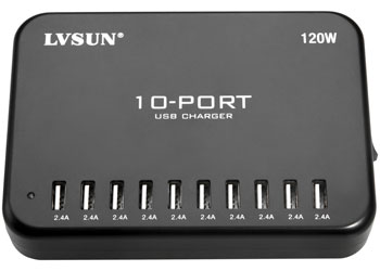 120W 10-Port USB Charger