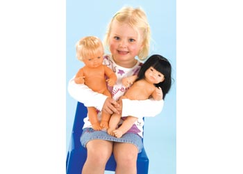 Multicultural Baby Dolls with Hair 38cm Set of 6