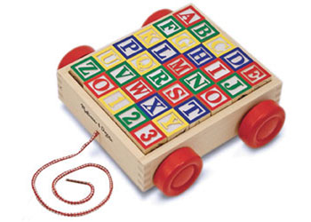 Classic ABC Wooden Blocks - 100 Pieces