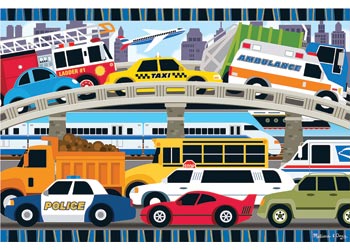 Melissa & Doug – Traffic Jam Floor Puzzle – 24pc