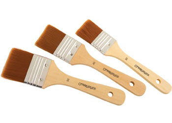 Large Area Taklon Paint Brush Set of 3