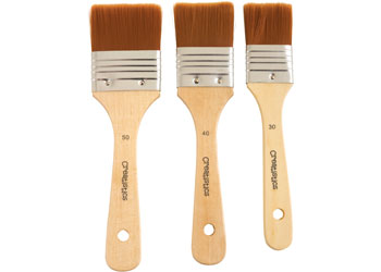 Large Area Taklon Paint Brush Set of 3