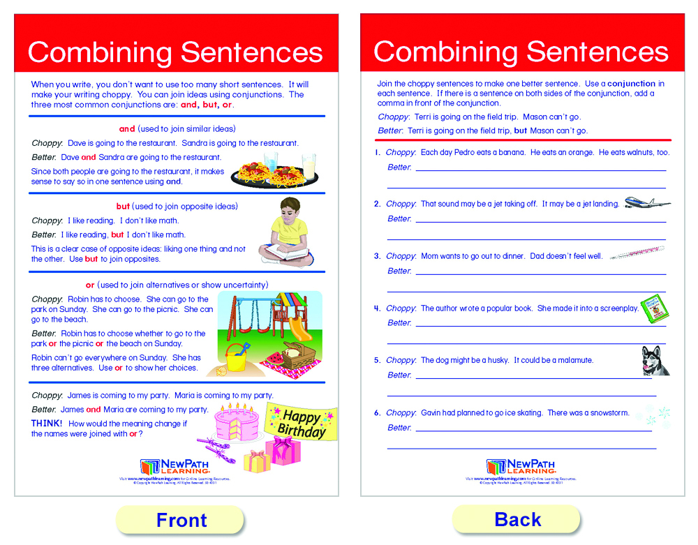 Sentences and Grammar Rules Chart Set of 7